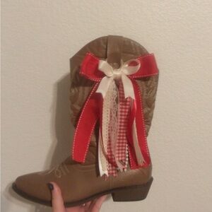 Red and White Boot Bows